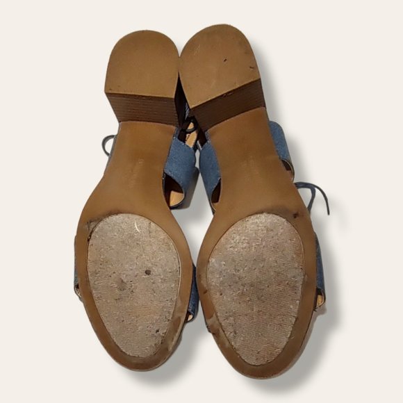 Dominique Nicole blue denim sandals sz 11 NWOT - Picture 6 of 9